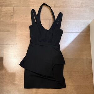 Mystic Black Halter Mini Dress